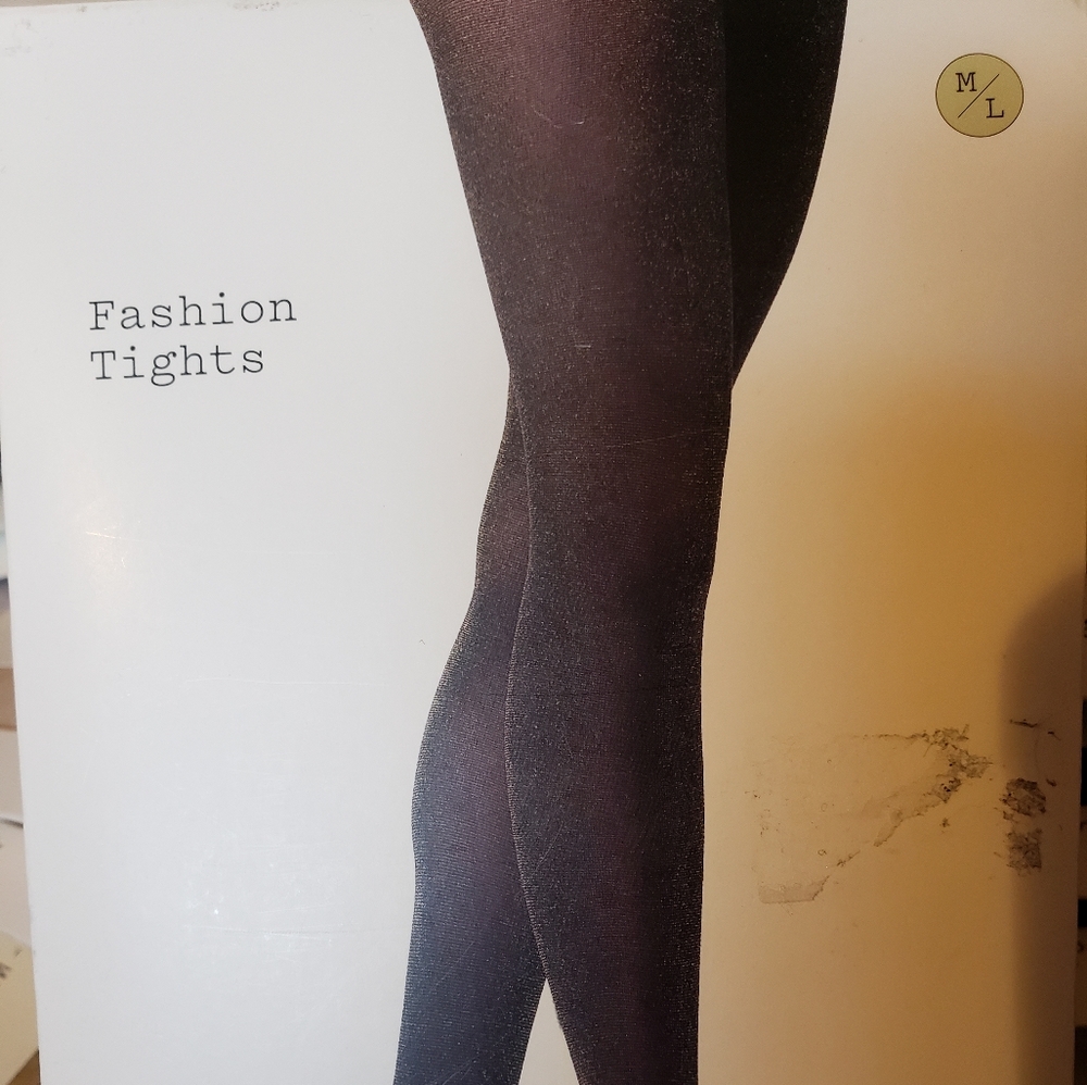 NWT Black with Gold Speckled Tights